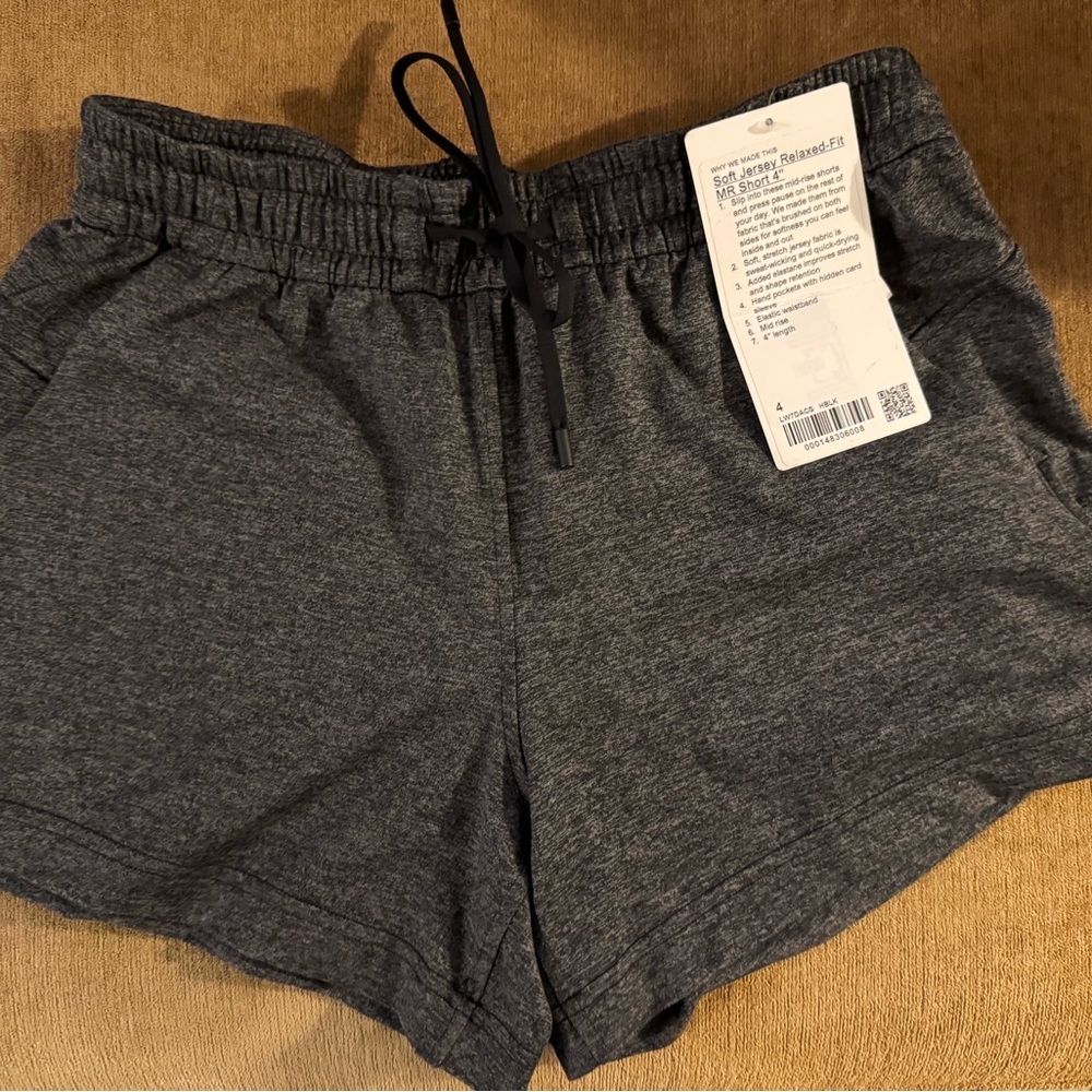 NWT lululemon relaxed fit grey shorts
